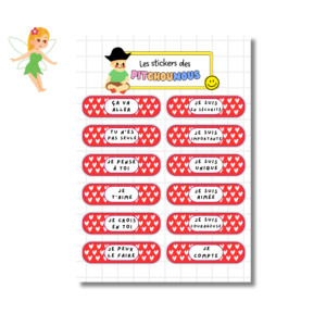 pack stickers pansements enfants langue française, émotions positives “bobos du cœur” (60 stickers) (copie)